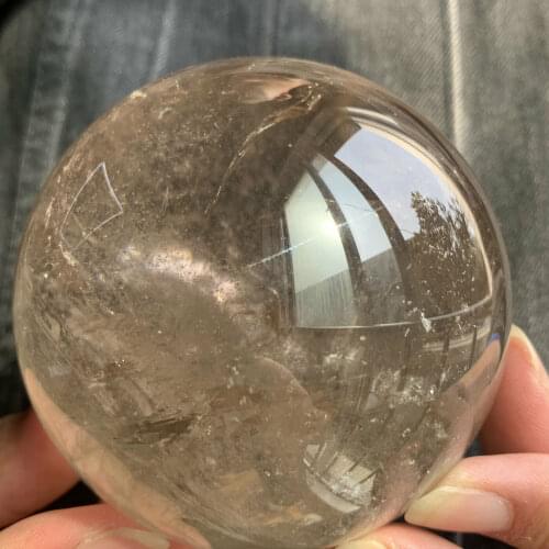 810g Top Natural Smoke Quartz Crystal Ball Mineral Sphere Healing