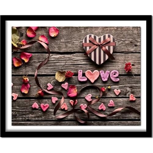 Love and flower 5d diy diamond painting cross stitch full square round drill heart diamond embroidery gift home decor JX2485