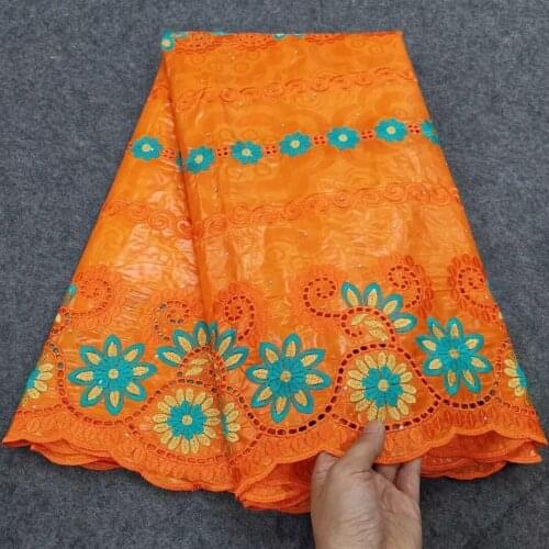 Broidery Cotton 5 Yards Fabric Swiss Voile Cotton Classic Design Heavy Rich Austria Lace High Quality Fabrics 1612B2