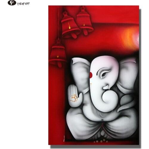 CHENFART Canvas Painting Ganesha Buddha Wall Art Wall Pictures for Living Room no Frame Decorative Pictures