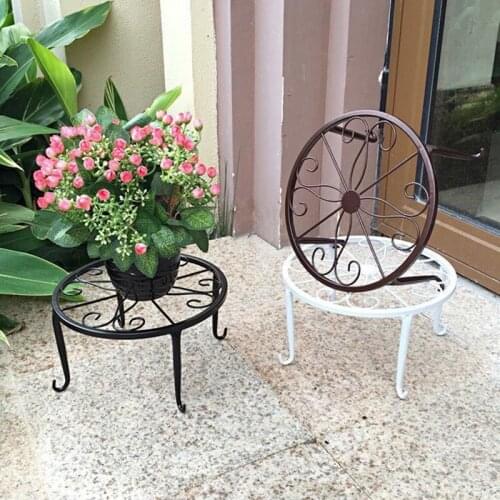 Flowerpot Holder Wrought Iron Flower Rack Outdoor Balcony Yard Potted Plants Stand Decorative Shelf Home Decoration Crafts