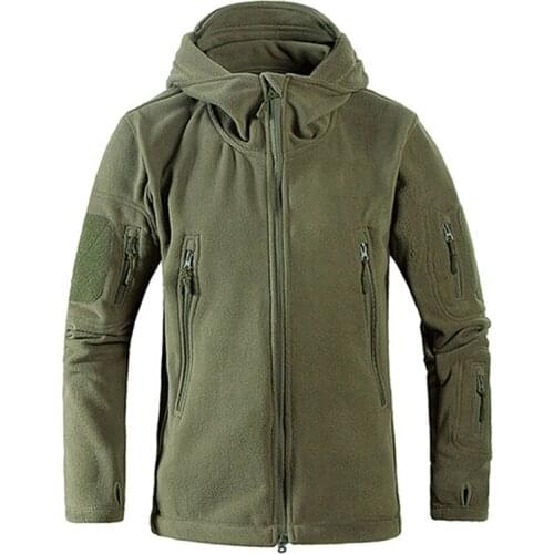 Men Windproof Tad Tactical Shooting Mountain Micro Thermal Polar Fleece Hooded Jacket Army Clothes Breathable Military