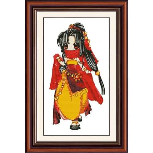 Home Handmade Embroidery Hanging Painting Precision Printing Fishxx Cross Stitch Kit A554 Chinese Style Classical Beauty Series