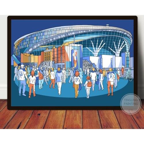 EVE FC Goodison Park Stadium Poster Canvas Sketch Wall Art Painting Premier League Football Theme Home Decoration Gifts for Fans