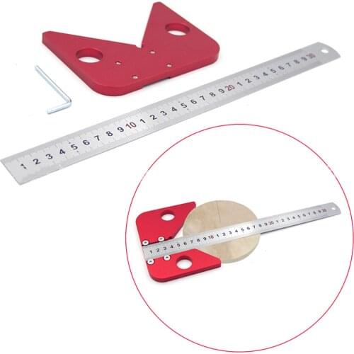 Center Scribe Center Finder Measuring Tool Woodworking Line Caliber Gauge 45/90 Degree Right Angle Line Gauge Carpenter Ruler