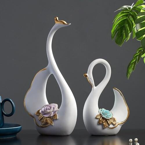 MODERN CERAMIC ANIMAL FIGURINES CRAFTS SWAN ORNAMENTS HOME LIVINGROOM FURNISHING DECOARTION OFFICE DESKTOP ACCESSORIES ART GIFT