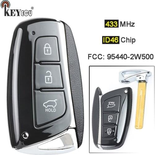 KEYECU 433MHz CAN ID46 Chip FCC: 95440 2W500 Smart 3 Button Remote Car Key Fob for Hyundai Santa Fe 2012 3013 2014 2015