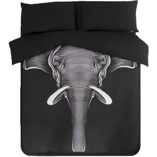 3D Bedding Sets Lion Elephant Tiger 3 or 4 Pcs Bedlinen Fitted Flat sheet Twin Queen King Size Quilt Cover Pillowcases