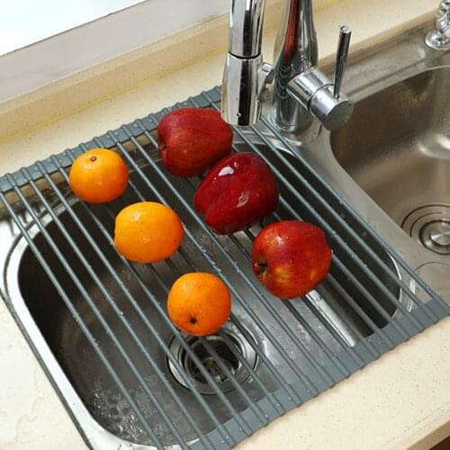Kitchen Accessories Foldable Dish Drying Rack Drainer Over Sink Organizer Rack Tray Drainer Household Bathroom Gadgets Tool