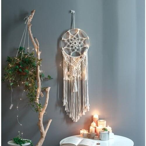 Macrame Boho Tapestry dream catcher Wall Hanging Hand-woven Home Decoration Accessories Nordic Art Tassel Apartment Dorm Room