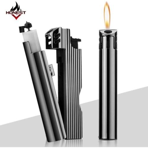Metal Grinding Wheel Open Flame Pipe, Multi-Function Lighter, Changeable Gas Box, Oblique Fire, Personalized Gift For Men