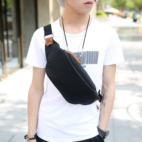 Fashion Waist Bag For Men Canvas Fanny Pack Crossbody Bags Trend Outdoor Chest Packs Multifunction Male Waist Pack Shoulder Bags