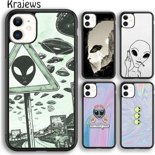 Krajews Alien Martian UFO Soft Phone Case Cover For iPhone 5 6s 7 8 plus X XR XS 11 12 pro max Samsung Galaxy S8 S9 S10 Plus