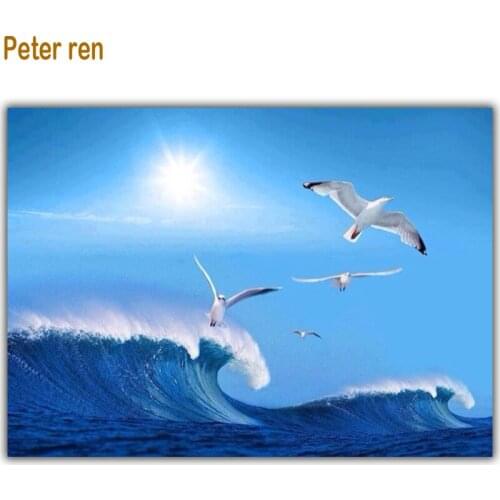 Peter ren Diy diamond painting cross stitch kit crafts The rising waves 3d square mosaic rhinestone full icon Diamond Embroidery
