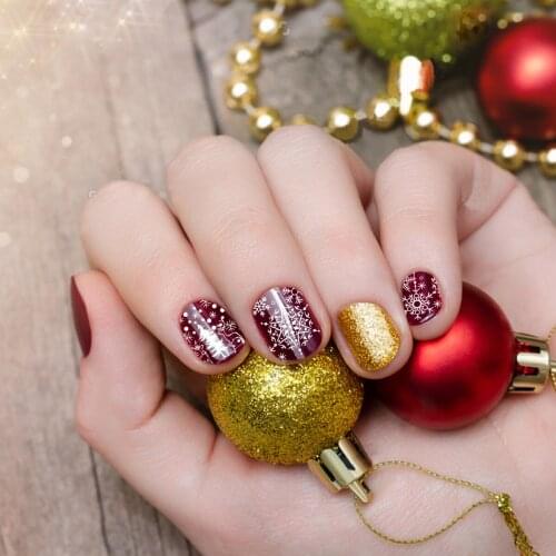 BeautyBigBang Christmas Nail Stamping Plate Set Snowflake Xmas Nail Stencil Plate For Stamping Nail Art Set 6*12cm