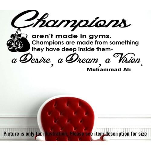 Ali Wall Art Decal Champion Quote Vinyl Sticker Decal Legend Gym Bedroom Boxing Club Sports Decor Murals E105