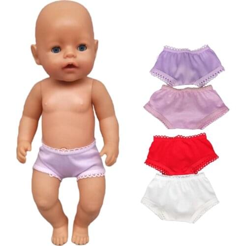 43cm Baby Doll Underwear for 18 Inch Girl Doll Underpants Baby Doll Socks Headband Bib