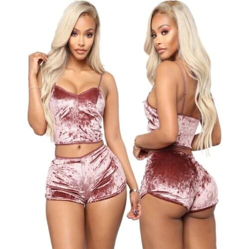 New 2019 Women Ladies Sexy Velvet Crop Tops Lingerie Underwear Pajamas Bralette Panty Set