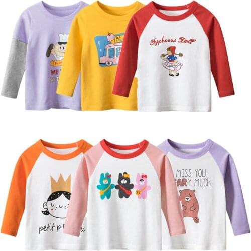 1-8 Years Children Kids Girl Princess Tops T Shirt New Spring Baby Girls Long Sleeve Cars T Shirt Cotton Children Shirts Clothes