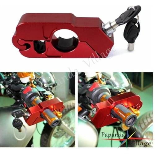 Papanda Motorcycle Red Brake Hand Grip Locks Sport Bike ATV Theft Protection Security Lock for BMW Ducati Honda Suzuki