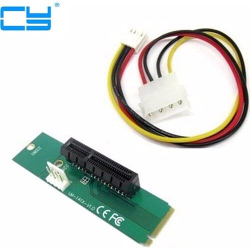 PCIE pci-express PCI Express PCI-E 4X Female x4 to NGFF M.2 M Key Male Adapter Converter Card with Power Cable