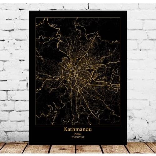 Kathmandu Nepal Map Poster