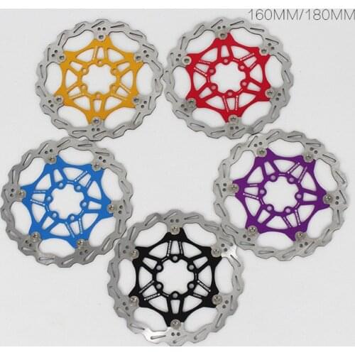 MEROCA Floating Disc Brake Pads MTB Mountain Bike Bicycle Pad Six Nails Brake Disc Disk Rotor Aluminum Alloy 180MM 160MM 203MM