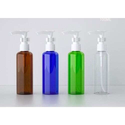 30PCS 100ml 100cc Clear PET Screw Lotion Pump Plastic Bottles For Cosmetic Packaging Personal Care Container