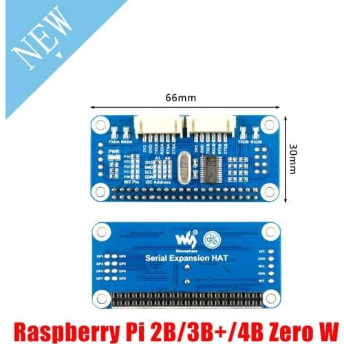 Raspberry Pi 2B/3B+/4B Zero W Serial Port Expansion Development Board Module Onboard SC16IS752 IIC I2C SPI Interface