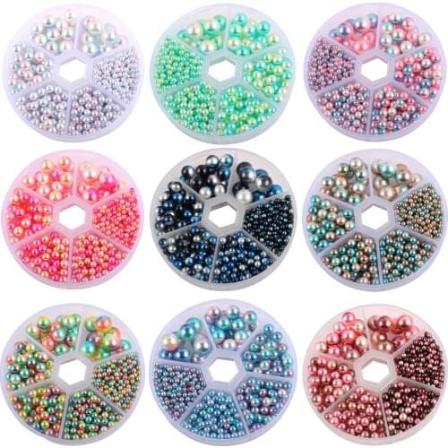 Colorful round-free imitation pearl clothing accessories DIY beaded machine jewelry accessories magic color fungus bead box