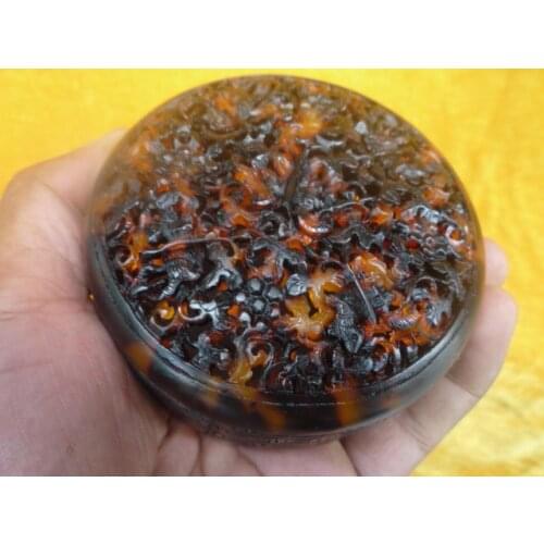 Rare Old QingDynasty hawksbill jewellery box,Elegant carving, free shipping