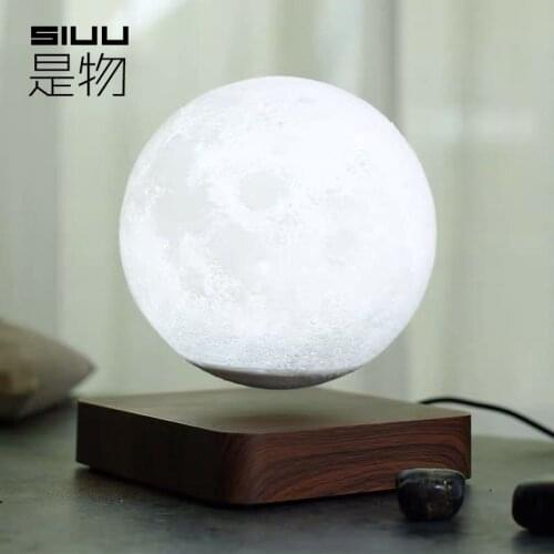 SIUU Floating Moon 3D Personalized Printing Bedroom Lamp Creative CBirthday Gift Revolving Little Night Light