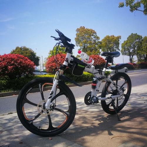 Folding Bike Mountain Bicycle 24/26 inch 21/24/27 Speed Off-road Double Shock-absorbing Racing Student Adult
