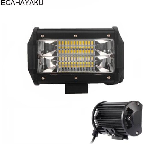 2PCS ECAHAYAKU 5 inch Led Work Light Bar 72w 7200LM 6000k Flood Lamp Driving Light 12V OffRoad Lamp Motorcycle 4x4 Car Accessory