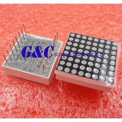 LED dot matrix 1.9mm 8X8 Red common anode 20*20mm 16 feet diy electronics