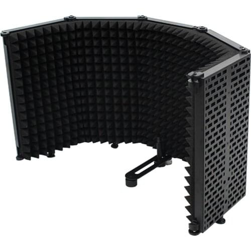 Microphone Wind Screen, Five-Door Soundproof Cover, Sound-Absorbing Blowout Prevention Net, Noise Reduction Board