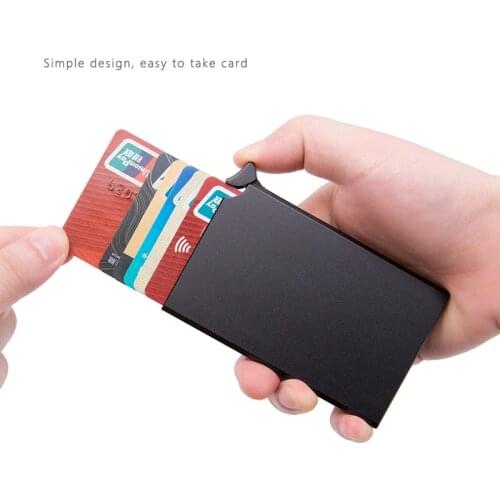 Pop-out RFID Card Holder Slim Aluminum Alloy Anti-magnetic ID Credit Card Holder Bank Card Stroage Case Mini Card Container