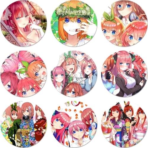 58mm The Quintessential Quintuplets Icons Pins Badge Decoration Brooches Metal Badges For Backpack Decoration