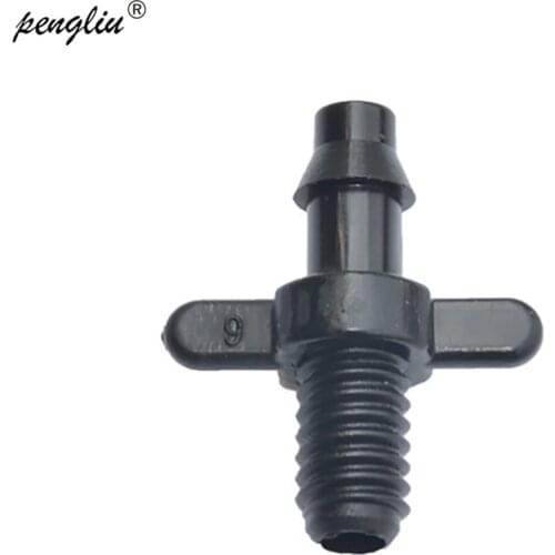 1/4" Double Barbed Connector Double Ways 5mm Screw Thread micro irrigation 50pcs-pack IT257