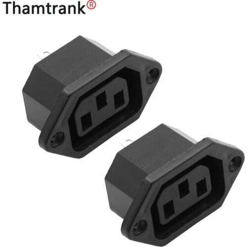 10pcs Black 3 Pins terminal female IEC320 C14 Inlet Female Power Socket Panel Mounted Type AC 250V 10A High qualily