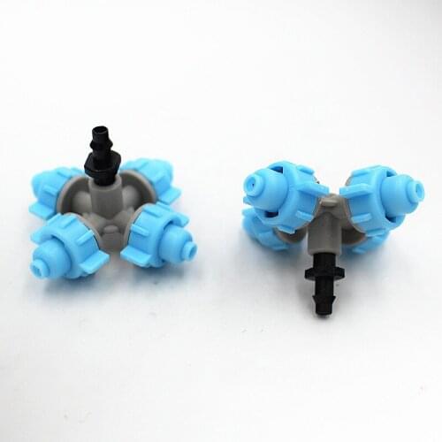 100pcs Fogger and Cross Misting Sprinkler With 1/4" Connector Humidification Hanging Sprinkler For Drip Irrigation M135