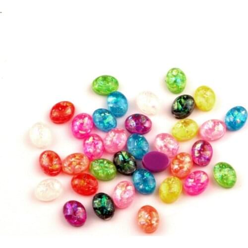 200Pcs Mixed Resin Bling Oval Decoration Crafts Beads Flatback Cabochon Scrapbooking For Embellishments Kawaii Diy Accessories