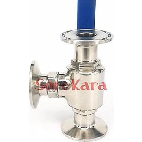 3/4" 19mm 304 Stainless Steel Sanitary 3 Way L port Ball Valve Tri Clamp Ferrule Type