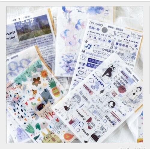 3 Pcs/set Journey scenery flower girl dream Gentle night Happy boy girl forest song decoration sticker DIY planner diary sticker