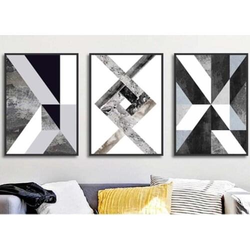 Diamond painting Abstract Geometric diamont painting new full square Diamond Embroidery Black and White Nordic 3 piece set