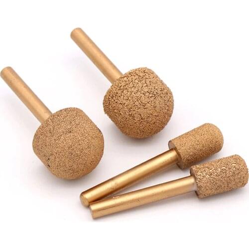 1Pcs 46#/100# 12-25mm Vaccum Brazed Diamond Burrs Rotary Tool For Marble Jade Agate Emeradle Grinding Head Grinding Bits