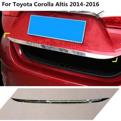 Car stainless steel rear back door License tailgate bumper frame plate trim trunk 1pcs For toyota Corolla Altis 2014 2015 2016