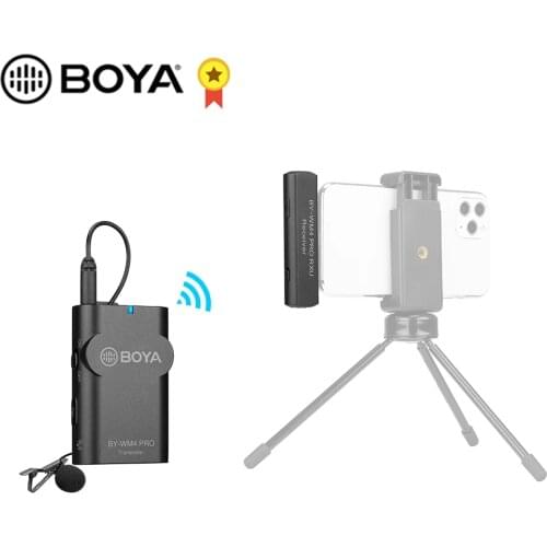 BOYA BY-WM4 PRO-K3 2.4G Wireless Microphone System (Transmitter + Receiver) 60M Effective Range Compatible for iPhone iPad iPod