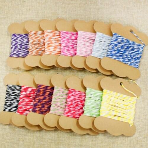 10yards/spool Double Colour 8Ply Bakers Twine String Cotton Cords Rope for Handmade DIY Gift Packing Home Decor