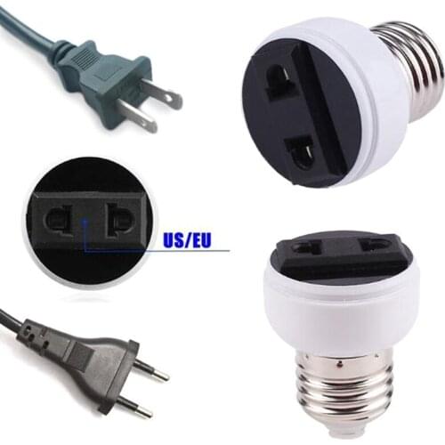 E27 ABS US/EU Plug Connector Accessories Bulb Holder Lighting Fixture Bulb Base Screw Adapter White Lamp Socket